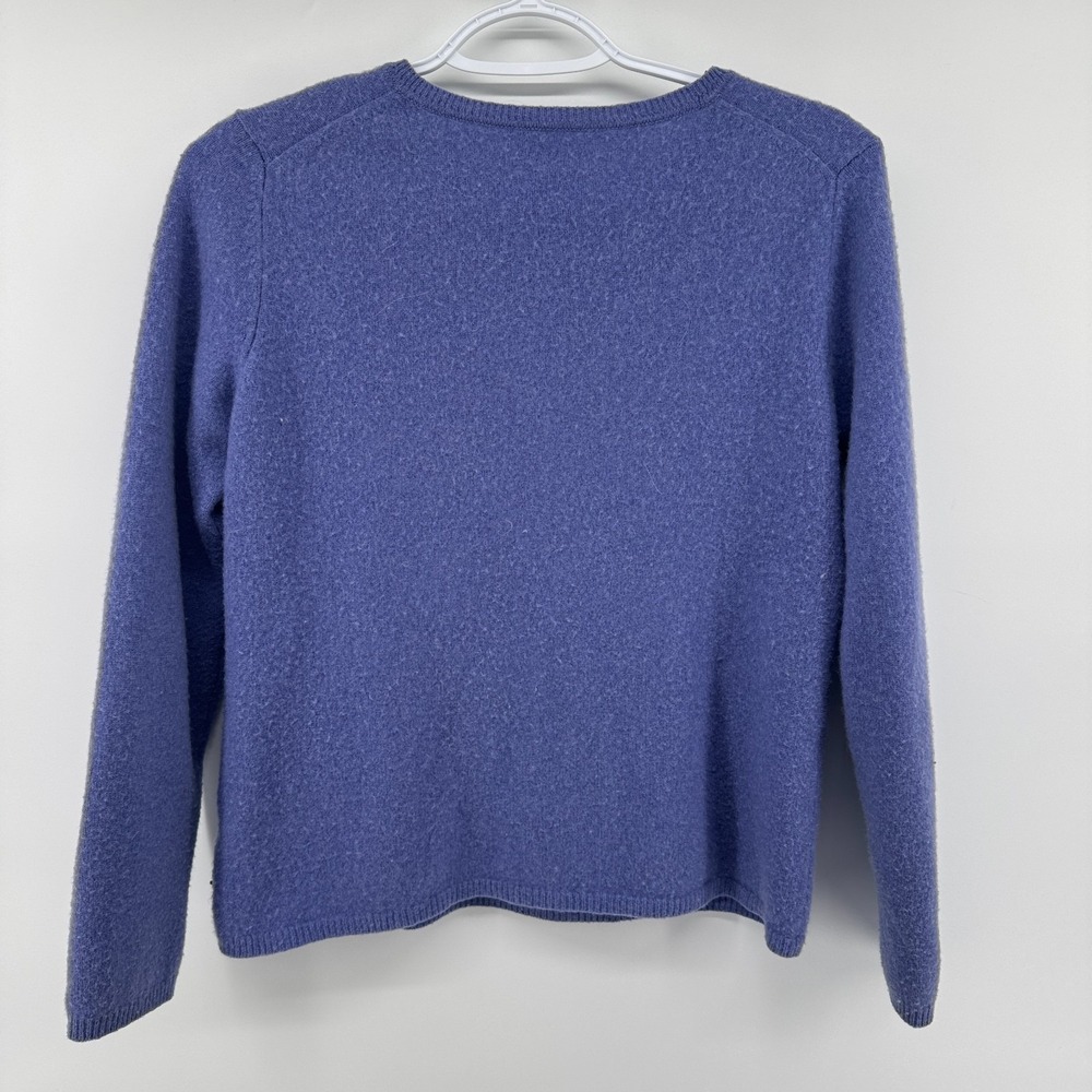 Cashmere By Charter Club 100% 2-Ply V-Neck Long Sleeve  Blue Sweater Sz Medium - Picture 9 of 10